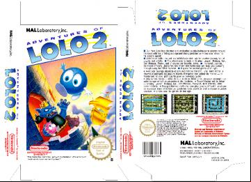 ADVENTURES OF LOLO 2 PAL ESP CAJA RETRO NINTENDO BOX PLANTILLA