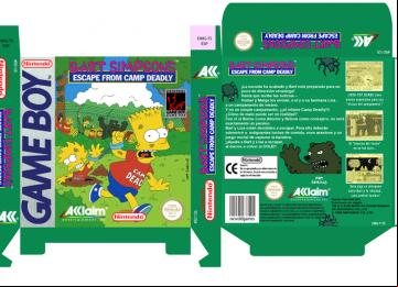 BART SIMPSON'S ESCAPE FROM DEADLY CAMP CAJA RETRO REPRO PORTRAIT BOX GAME BOY GB NINTENDO