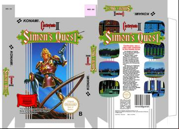 CASTLEVANIA 2 NES NINTENDO PAL ESPAÑA RETRO REPRO BOX PORTRAIT CAJA