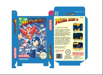 MEGA MAN 5 ESPAÑOLIZADA CUSTOM ESP CAJA BOX PLANTILLA NES