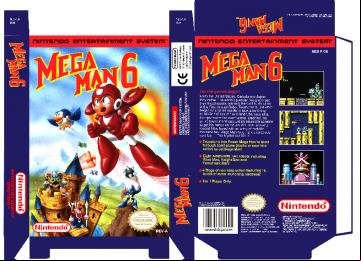 MEGA MAN 6 USA CAJA BOX PLANTILLA NES GAME RETRO