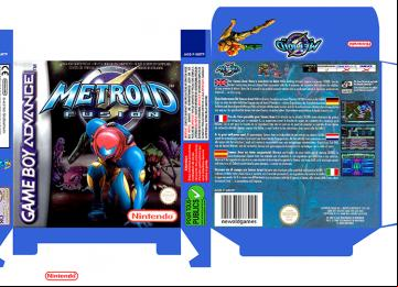 METROID FUSION PAL EUR ESP caja box retro replica portrait game boy advance pal españa europa metroid
