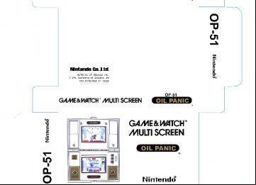 OIL PANIC OP-51 caja box retro repro plantilla game watch