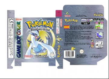 POKEMON PLATA PAL ESP CAJA BOX PLANTILLA RETRO