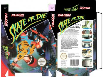 SKATE OR DIE NINTENDO 8 BIT CAJA BOX PORTRAIT RETRO REPRO 